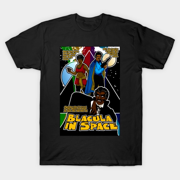 Spaceploitation Cinema: Blacula in Space T-Shirt by annadrewthat